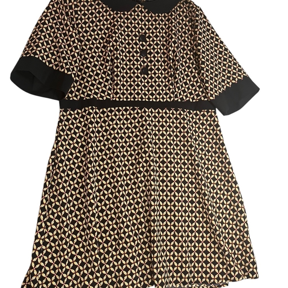 Shein curves midi Dress faux Button Cottage core short sleeves plus 2X relaxed - Picture 2 of 4